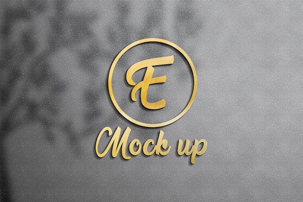 gold 3d logo mockup