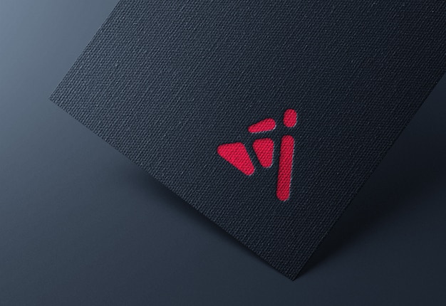Logo mockup on black business card Premium Psd