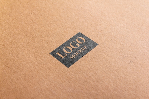 Premium PSD | Logo mockup brown paper psd.