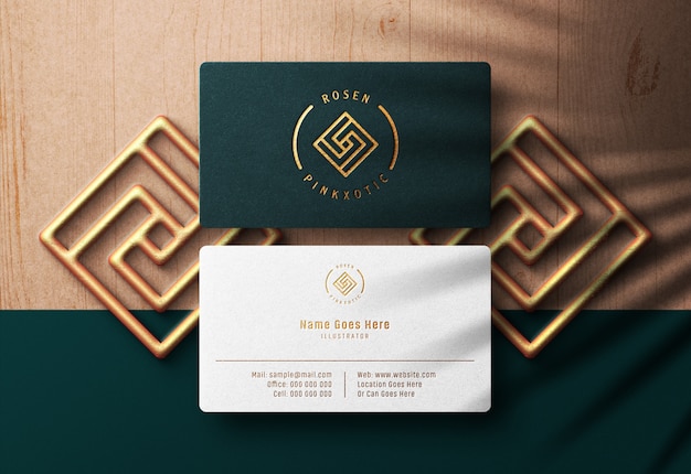 Download Premium PSD | Logo mockup on business card with pressed gold print effect