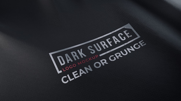 Download Premium PSD | Logo mockup on a dark wrinkled fabric