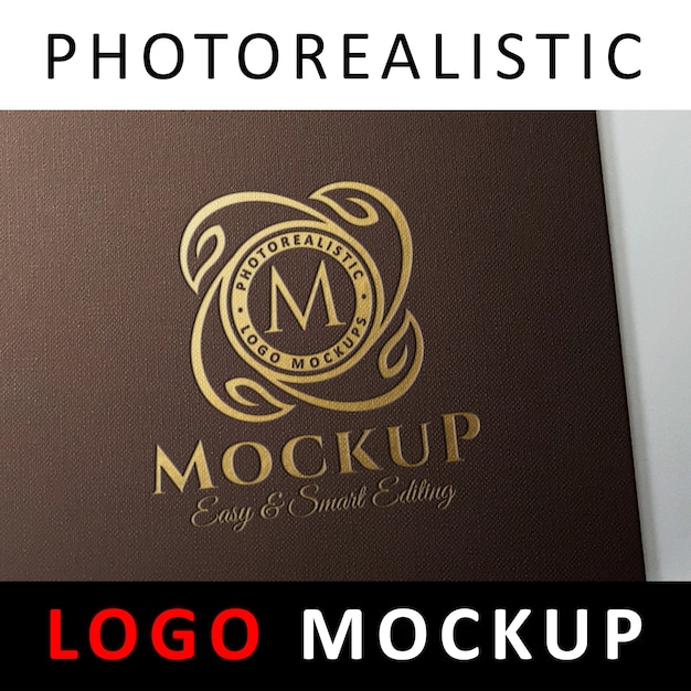 Download Premium PSD | Logo mockup - debossed gold foil stamping logo on brown card