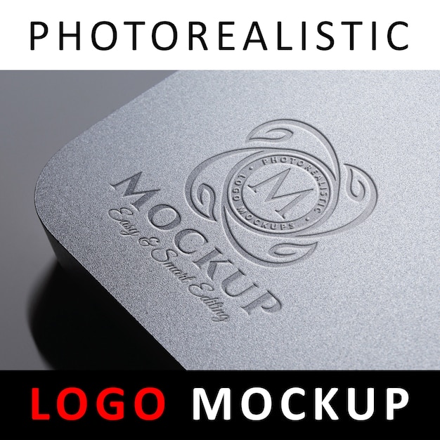 Logo mockup - debossed logo on plastic card PSD file ...