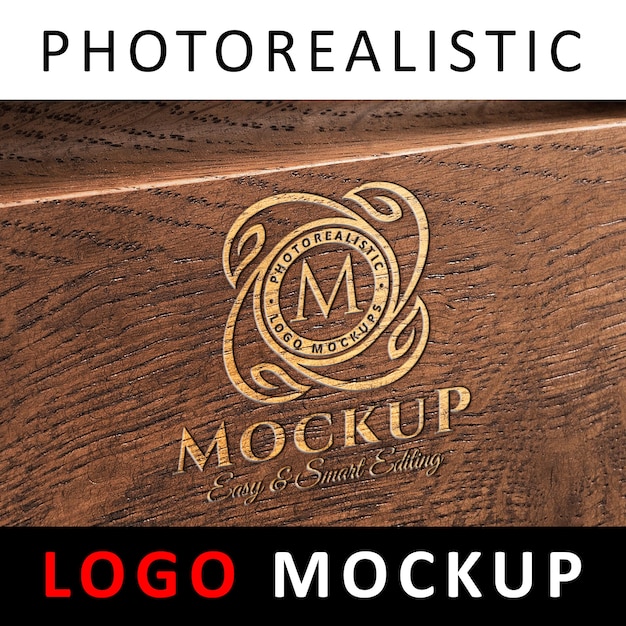 Download Logo mockup - engraved logo on wood panel PSD file ...