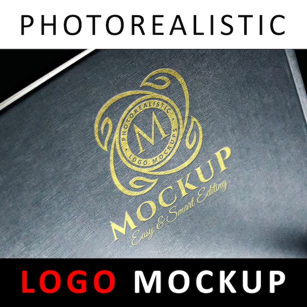 Download Logo mockup - golden logo on gray textured surface PSD ...