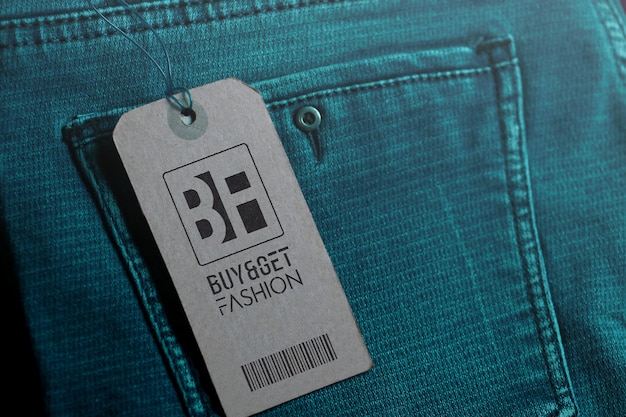 Premium PSD | Logo mockup label jeans
