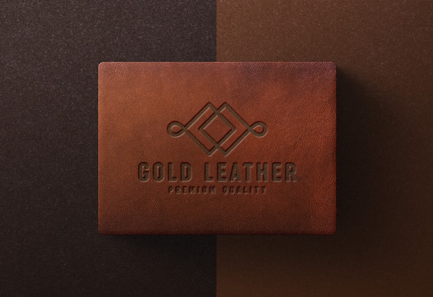 Download Premium PSD | Logo mockup on leather box