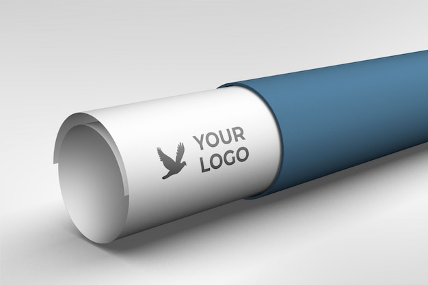 Download Logo mockup on paper fold roll | Premium PSD File