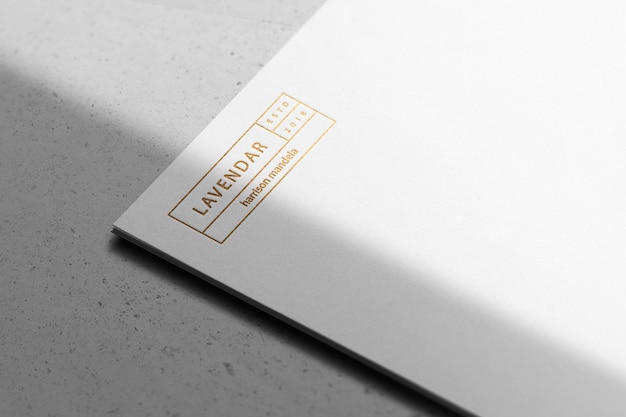 Download Logo mockup paper gold | Premium PSD File