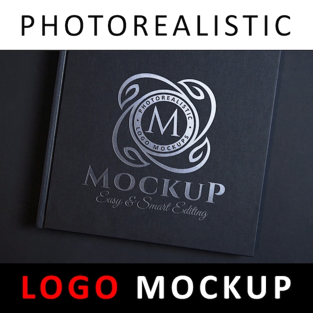 Download Premium PSD | Logo mockup - silver foil stamping logo on ...