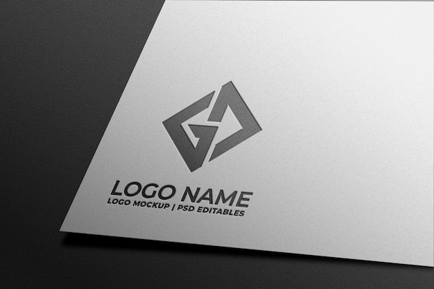 Download Logo mockup in white paper | Premium PSD File