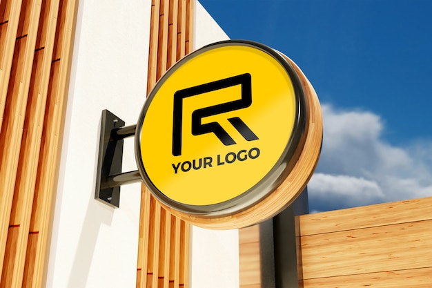 Download Premium Psd Logo Sign Mockup In The Exterior Building Office Store