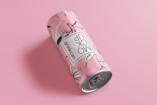 Download Premium PSD | Long aluminium drink can mockup