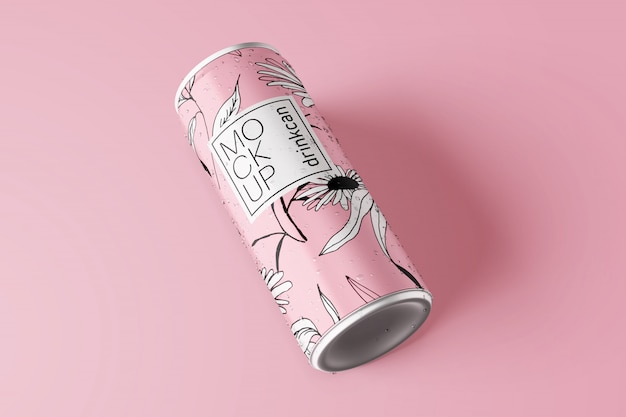 Download Premium PSD | Long aluminium drink can mockup