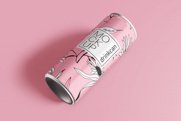 Download Long aluminium drink can mockup PSD file | Premium Download