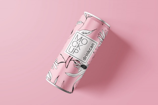 Download Long aluminium drink can mockup PSD file | Premium Download