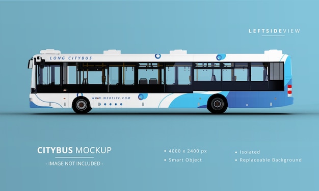 Download Premium Psd Long City Bus Mockup Left Side View