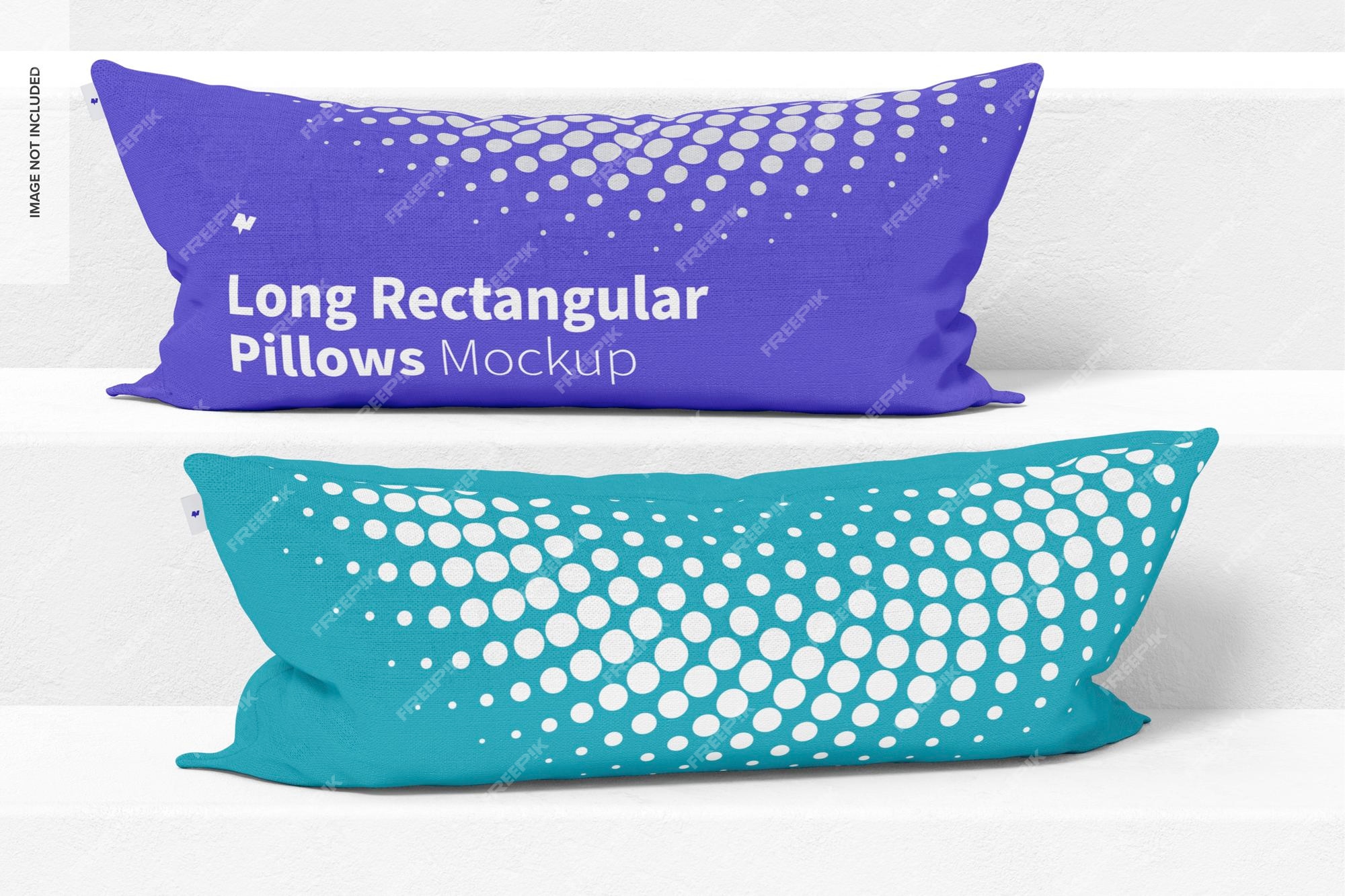 Premium PSD Long rectangular pillows mockup, front view