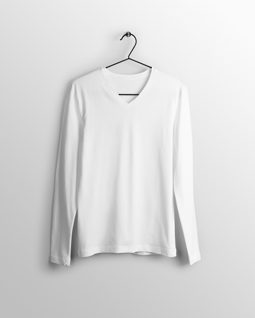 Download Long sleeve v neck male t-shirt | Premium PSD File