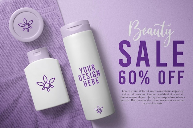 Download Premium PSD | Lotion bottle cosmetics mockup design