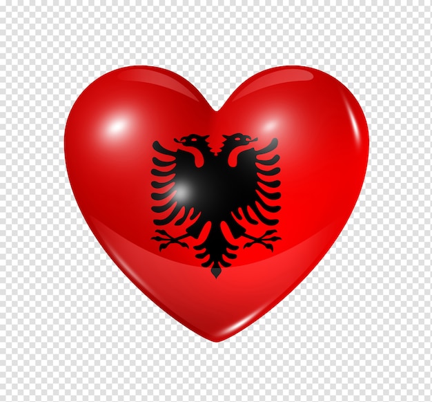 Premium PSD | Love albania, heart flag symbol