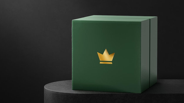 Download Premium PSD | Luxurious logo mockup green jewelry watch box