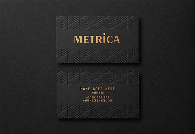 Download Premium PSD | Luxury black business card mockup with gold ...