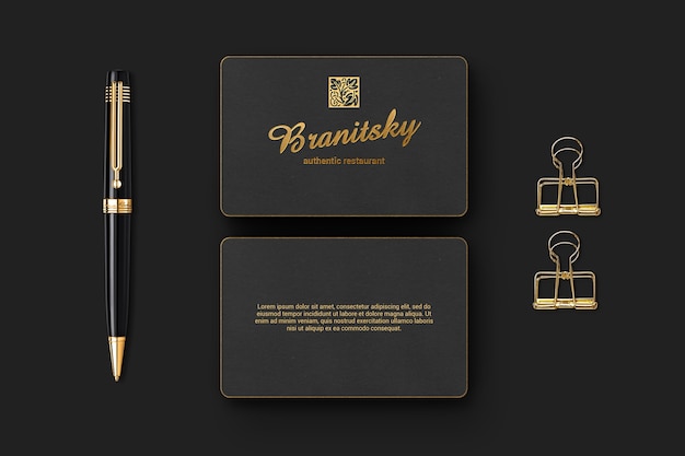 Download Luxury branding business card mockup PSD file | Premium Download