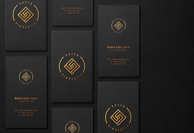 Download Premium Psd Luxury Business Card Mockup With Gold Embossed Effect
