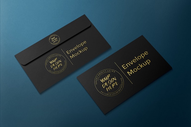 Download Luxury business envelope gold embossed mockup template ...