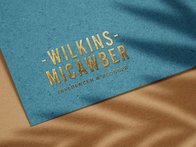 Download Luxury embossed gold logo mockup on recycled paper | Free ...