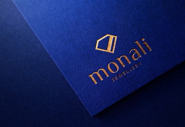 Download Free Luxury Embossed Logo Mockup On Blue Paper Premium Psd File Use our free logo maker to create a logo and build your brand. Put your logo on business cards, promotional products, or your website for brand visibility.