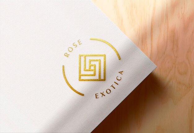 Luxury embossed logo mockup on white paper | Premium PSD File