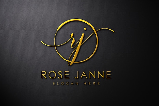 Premium Psd Luxury Gold 3d Logo Mockup