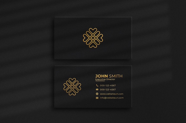  Luxury gold and black business card mockup