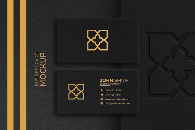  Luxury gold and black business card mockup