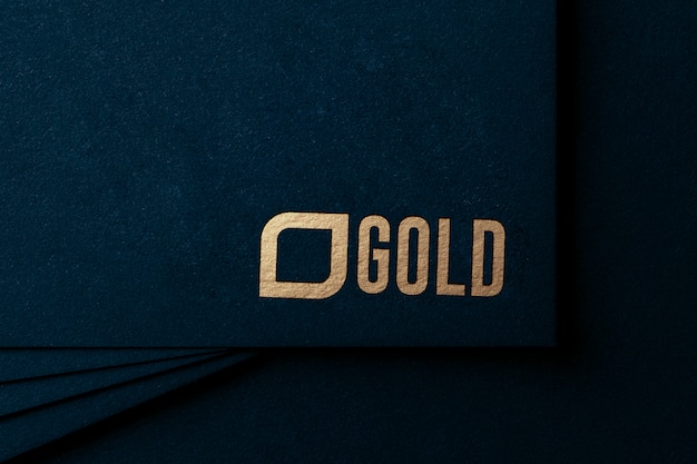 Download Luxury gold logo mockup on craft paper | Premium PSD File