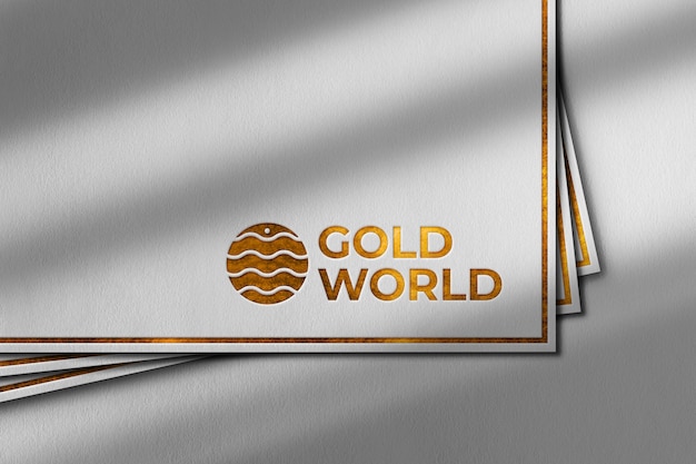 Download Premium PSD | Luxury gold logo mockup on white paper