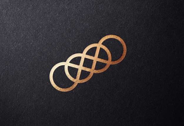 Download Luxury golden logo mockup on angle embossed surface | Premium PSD File