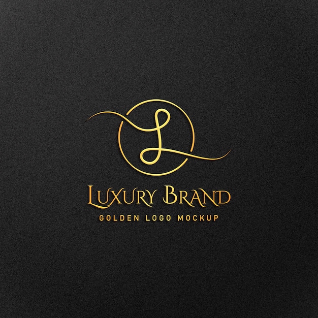 Luxury golden logo mockup | Premium PSD File