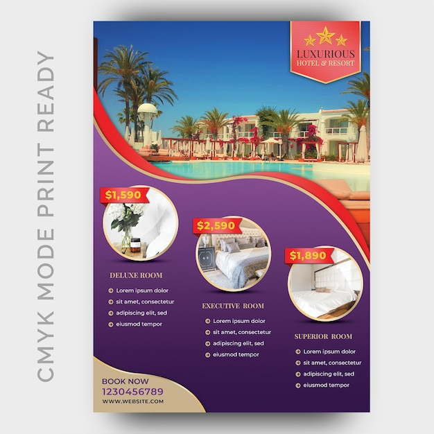 Luxury hotel template for poster, flyer, magazine page ...