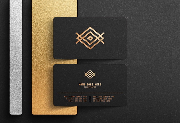 Download Luxury logo mockup on black business card | Premium PSD File