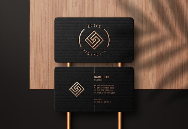 Download Premium PSD | Luxury logo mockup on black business card