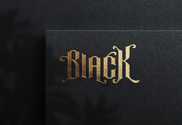 Download Luxury logo mockup on black craft paper | Premium PSD File