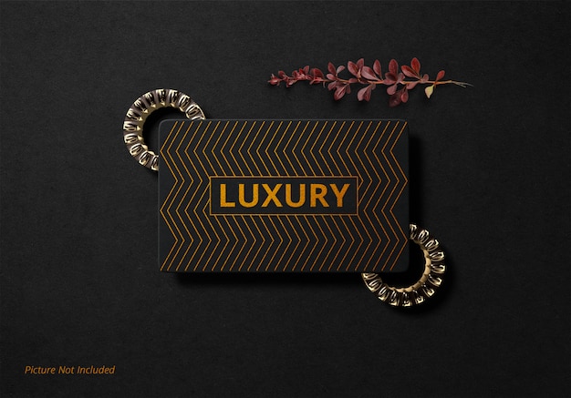 Download Premium PSD | Luxury logo mockup black paper gold foil