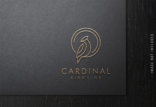 Luxury logo mockup on black paper Premium Psd