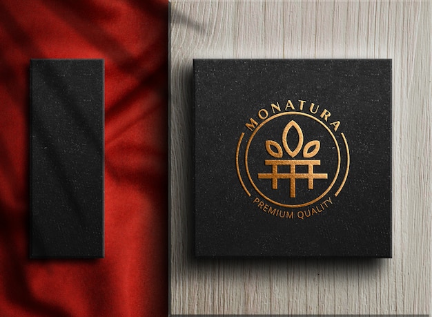 Download Premium PSD | Luxury logo mockup on box