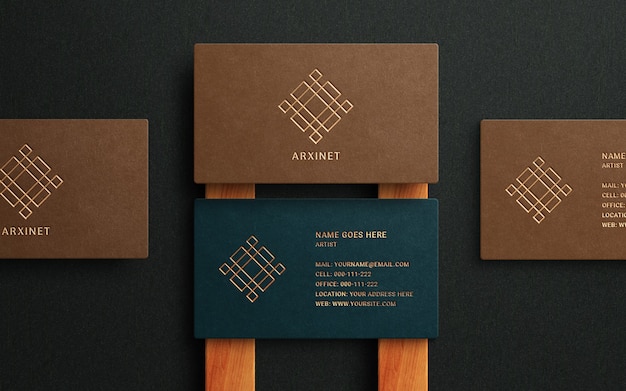 Download Premium PSD | Luxury logo mockup on business card with ...
