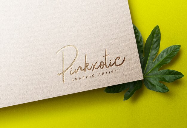 Download Luxury logo mockup on craft paper | Premium PSD File