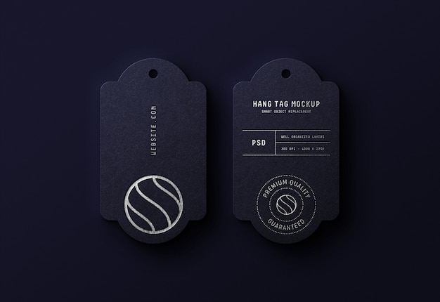 Download Premium Psd Luxury Logo Mockup On Dark Blue Hang Tag